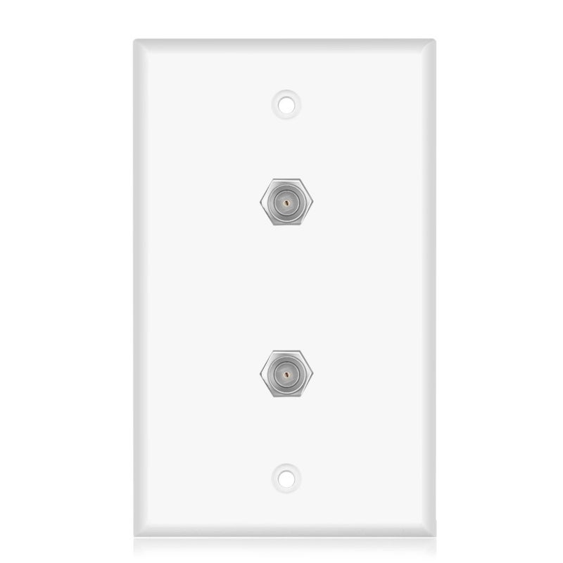 ICESPRING Dual Coaxial F Connector Wall Plate White for Cable TV Satellite Antenna Ethernet Digital Audio S PDIF - Image 2